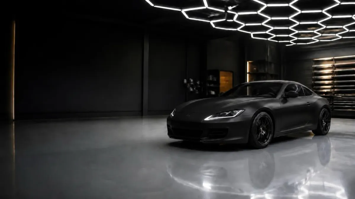 サテンブラックにラッピングした車のイメージ